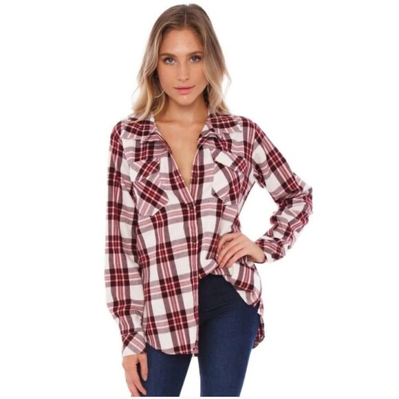 Nwt Sanctuary Boyfriend Shirt plaid and FABULOUS 🔥 FOR FALL - Picture 2 of 7